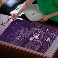 Samoa Tatau Marlin Puzzle With Siapo Motifs Violet