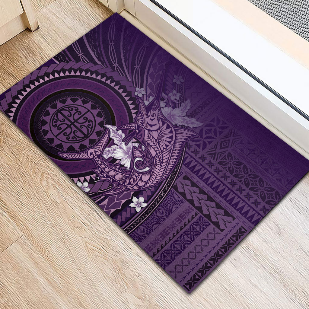 Samoa Tatau Marlin Rubber Doormat With Siapo Motifs Violet