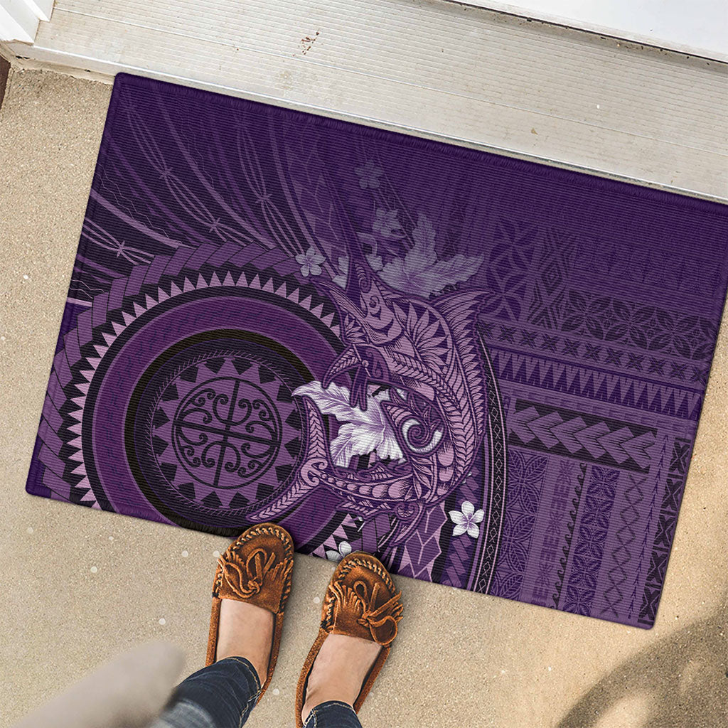 Samoa Tatau Marlin Rubber Doormat With Siapo Motifs Violet