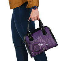 Samoa Tatau Marlin Shoulder Handbag With Siapo Motifs Violet