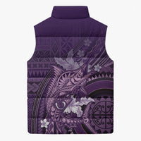 Samoa Tatau Marlin Sleeveless Puffer Jacket With Siapo Motifs Violet