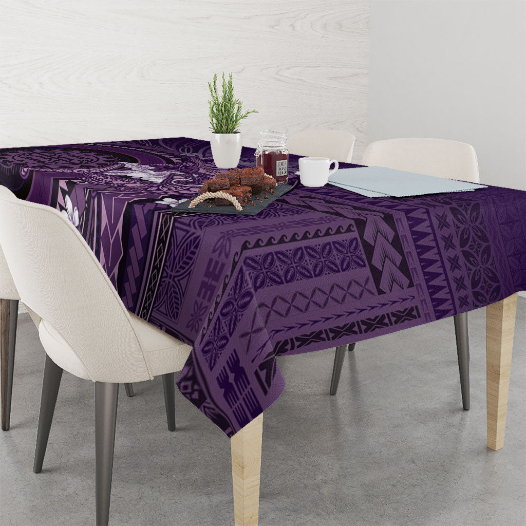 Samoa Tatau Marlin Tablecloth With Siapo Motifs Violet