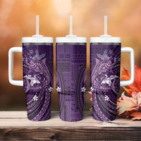 Samoa Tatau Marlin Tumbler With Handle With Siapo Motifs Violet