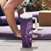 Samoa Tatau Marlin Tumbler With Handle With Siapo Motifs Violet
