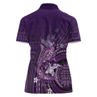 Samoa Tatau Marlin Women Polo Shirt With Siapo Motifs Violet