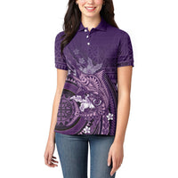 Samoa Tatau Marlin Women Polo Shirt With Siapo Motifs Violet