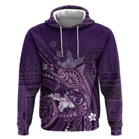 Samoa Tatau Marlin Zip Hoodie With Siapo Motifs Violet