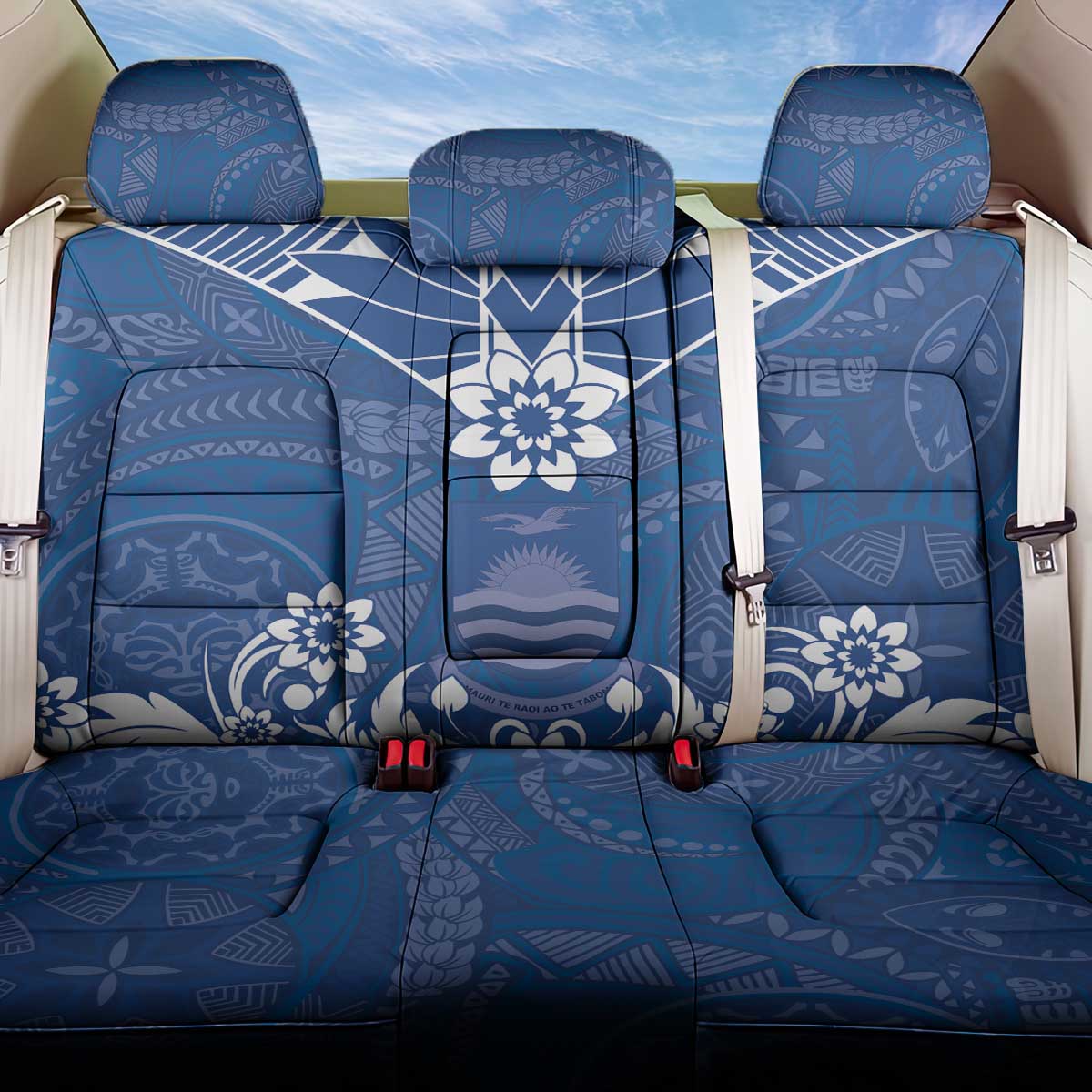 Wikin te Taetae ni Kiribati Back Car Seat Cover Pacific Tapa Pattern