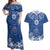 Wikin te Taetae ni Kiribati Couples Matching Off Shoulder Maxi Dress and Hawaiian Shirt Pacific Tapa Pattern