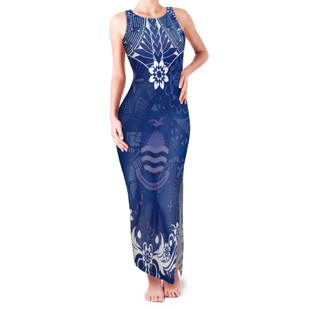 Wikin te Taetae ni Kiribati Tank Maxi Dress Pacific Tapa Pattern