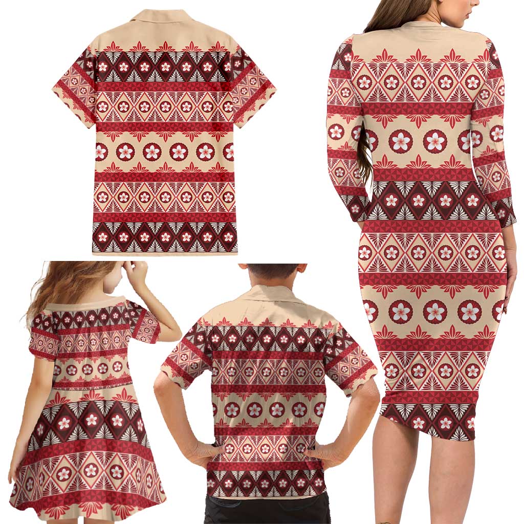Tonga Language Week Family Matching Long Sleeve Bodycon Dress and Hawaiian Shirt Lea Faka-Tonga Everyday - Polynesian Pride