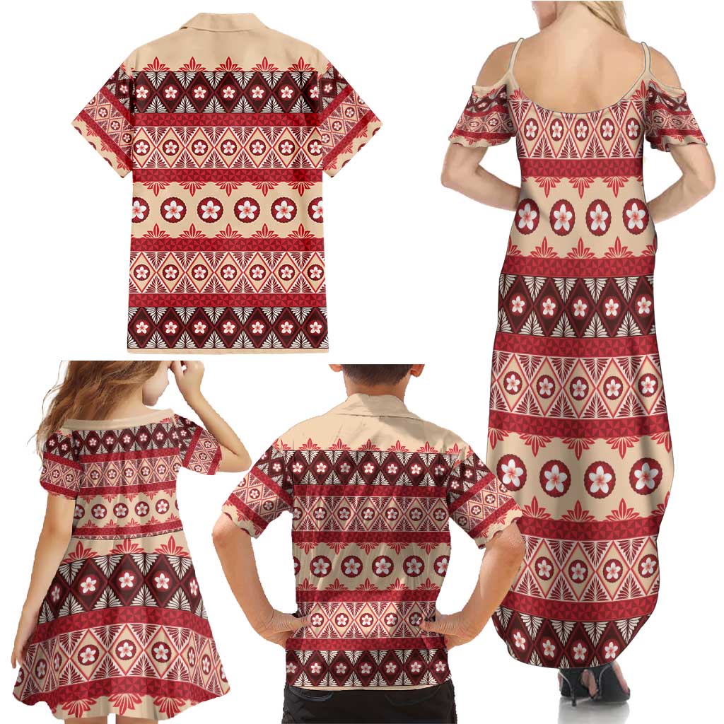 Tonga Language Week Family Matching Summer Maxi Dress and Hawaiian Shirt Lea Faka-Tonga Everyday - Polynesian Pride