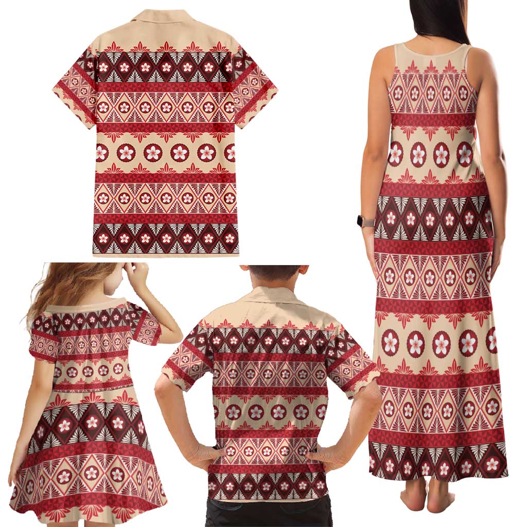 Tonga Language Week Family Matching Tank Maxi Dress and Hawaiian Shirt Lea Faka-Tonga Everyday - Polynesian Pride