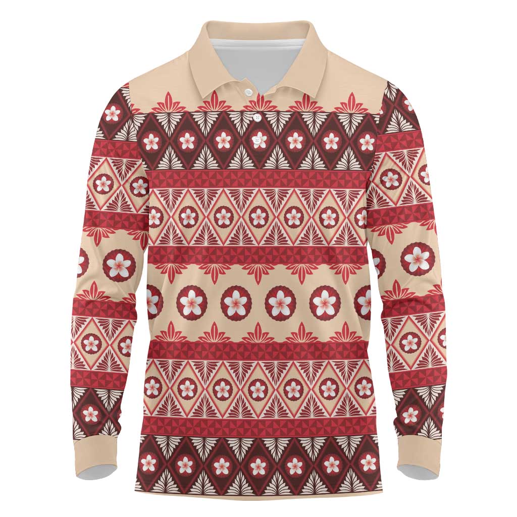 Tonga Language Week Long Sleeve Polo Shirt Lea Faka-Tonga Everyday - Polynesian Pride