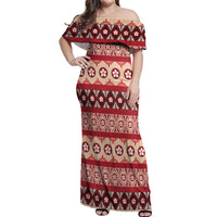 Tonga Language Week Off Shoulder Maxi Dress Lea Faka-Tonga Everyday - Polynesian Pride