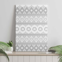 Tonga White Sunday Canvas Wall Art Tongan Ngatu Siale Pattern - Polynesian Pride