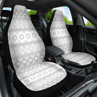 Tonga White Sunday Car Seat Cover Tongan Ngatu Siale Pattern - Polynesian Pride