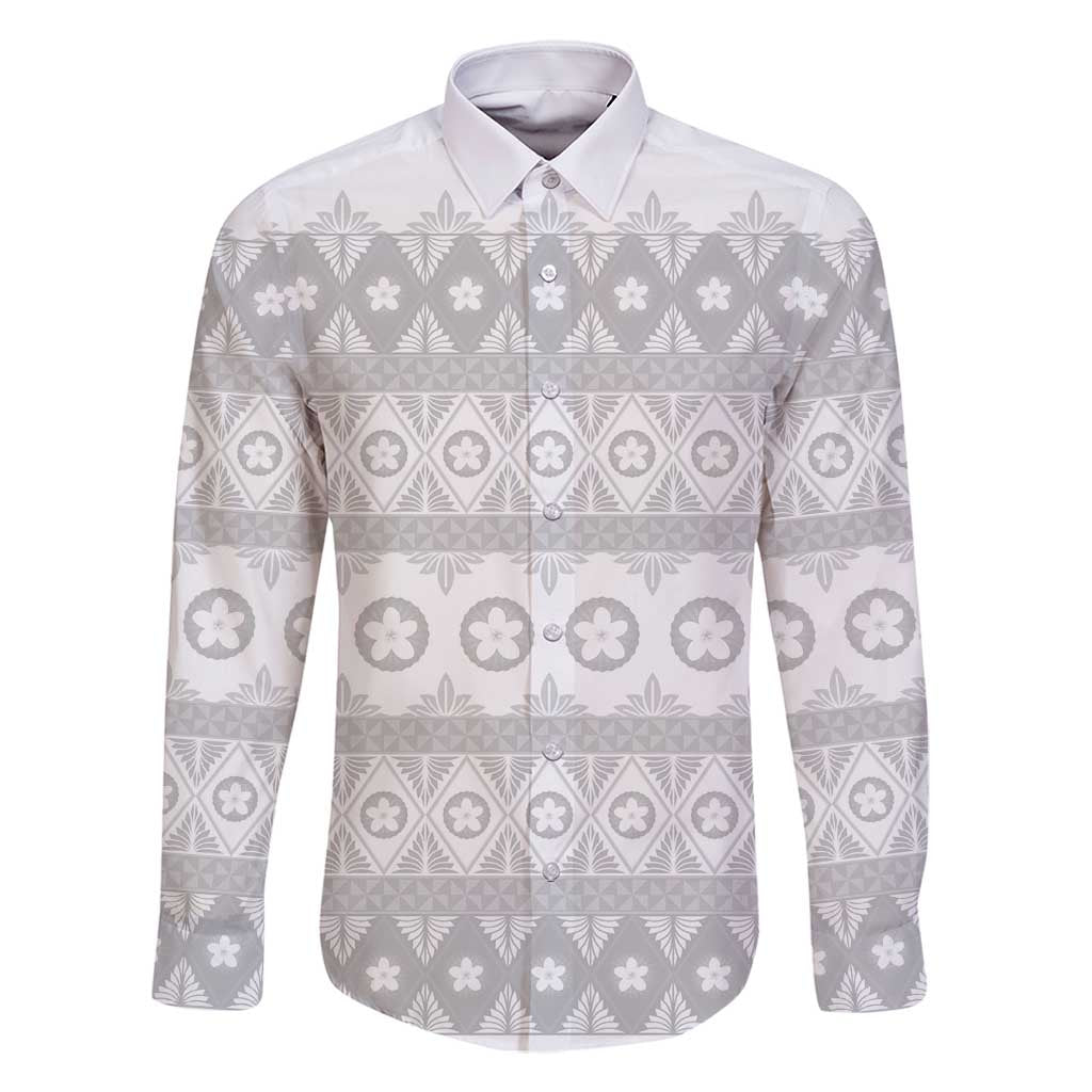 Tonga White Sunday Family Matching Summer Maxi Dress and Hawaiian Shirt Tongan Ngatu Siale Pattern - Polynesian Pride