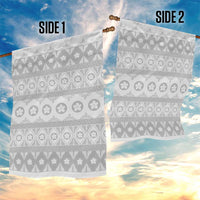 Tonga White Sunday Garden Flag Tongan Ngatu Siale Pattern - Polynesian Pride