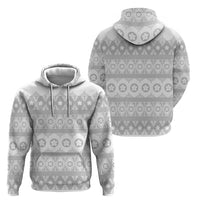 Tonga White Sunday Hoodie Tongan Ngatu Siale Pattern - Polynesian Pride