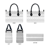 Tonga White Sunday Leather Bag Tongan Ngatu Siale Pattern - Polynesian Pride