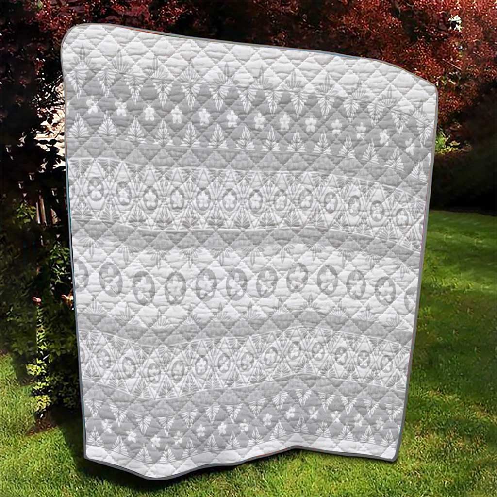 Tonga White Sunday Quilt Tongan Ngatu Siale Pattern - Polynesian Pride