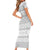 Tonga White Sunday Short Sleeve Bodycon Dress Tongan Ngatu Siale Pattern - Polynesian Pride