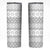 Tonga White Sunday Skinny Tumbler Tongan Ngatu Siale Pattern - Polynesian Pride