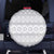 Tonga White Sunday Spare Tire Cover Tongan Ngatu Siale Pattern - Polynesian Pride