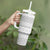 Tonga White Sunday Tumbler With Handle Tongan Ngatu Siale Pattern - Polynesian Pride