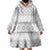 Tonga White Sunday Wearable Blanket Hoodie Tongan Ngatu Siale Pattern - Polynesian Pride