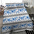 Samoa White Sunday Bedding Set Samoan Tapa Blue Hibiscus - Polynesian Pride