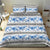 Samoa White Sunday Bedding Set Samoan Tapa Blue Hibiscus - Polynesian Pride