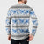 Samoa White Sunday Button Sweatshirt Samoan Tapa Blue Hibiscus - Polynesian Pride