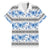 Samoa White Sunday Family Matching Long Sleeve Bodycon Dress and Hawaiian Shirt Samoan Tapa Blue Hibiscus - Polynesian Pride