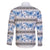 Samoa White Sunday Family Matching Long Sleeve Bodycon Dress and Hawaiian Shirt Samoan Tapa Blue Hibiscus - Polynesian Pride