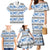Samoa White Sunday Family Matching Mermaid Dress and Hawaiian Shirt Samoan Tapa Blue Hibiscus - Polynesian Pride