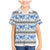 Samoa White Sunday Family Matching Mermaid Dress and Hawaiian Shirt Samoan Tapa Blue Hibiscus - Polynesian Pride