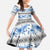 Samoa White Sunday Family Matching Off Shoulder Maxi Dress and Hawaiian Shirt Samoan Tapa Blue Hibiscus - Polynesian Pride