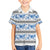 Samoa White Sunday Family Matching Short Sleeve Bodycon Dress and Hawaiian Shirt Samoan Tapa Blue Hibiscus - Polynesian Pride