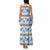 Samoa White Sunday Family Matching Tank Maxi Dress and Hawaiian Shirt Samoan Tapa Blue Hibiscus - Polynesian Pride