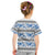 Samoa White Sunday Kid T Shirt Samoan Tapa Blue Hibiscus - Polynesian Pride
