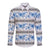 Samoa White Sunday Long Sleeve Button Shirt Samoan Tapa Blue Hibiscus - Polynesian Pride