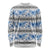 Samoa White Sunday Long Sleeve Shirt Samoan Tapa Blue Hibiscus - Polynesian Pride