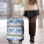 Samoa White Sunday Luggage Cover Samoan Tapa Blue Hibiscus - Polynesian Pride
