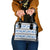 Samoa White Sunday Shoulder Handbag Samoan Tapa Blue Hibiscus - Polynesian Pride