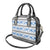 Samoa White Sunday Shoulder Handbag Samoan Tapa Blue Hibiscus - Polynesian Pride