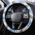 Samoa White Sunday Steering Wheel Cover Samoan Tapa Blue Hibiscus - Polynesian Pride