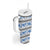 Samoa White Sunday Tumbler With Handle Samoan Tapa Blue Hibiscus - Polynesian Pride