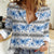 Samoa White Sunday Women Casual Shirt Samoan Tapa Blue Hibiscus - Polynesian Pride